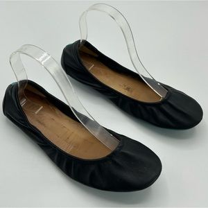 Tieks Black Leather Flats Size 9